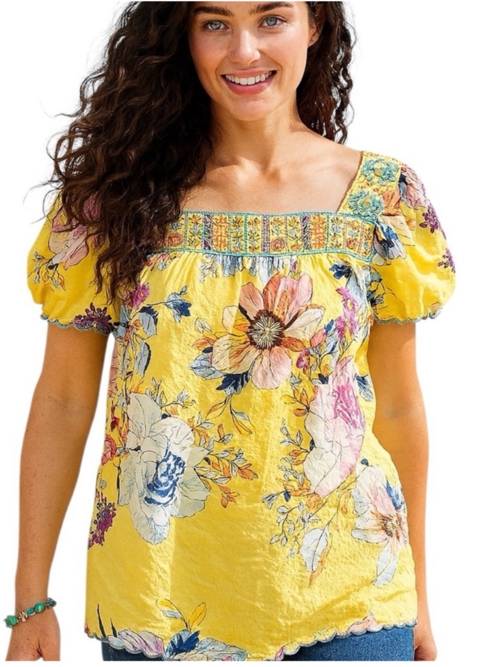 Johnny Was Brisbane Embroidered Floral
Top XL